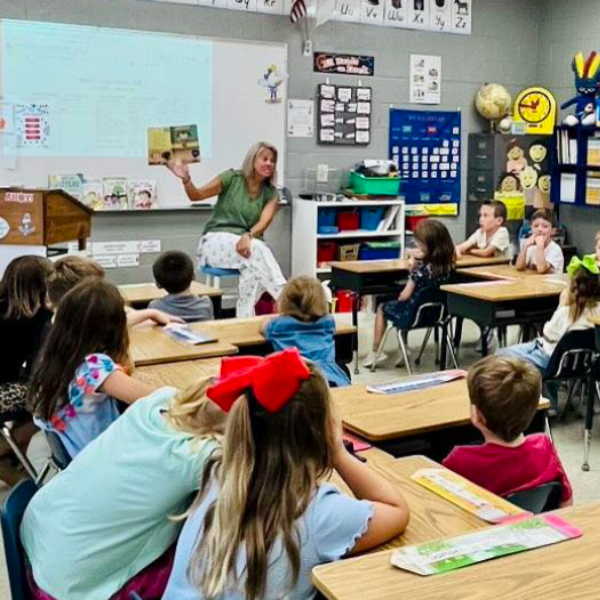 Teacher reading to class